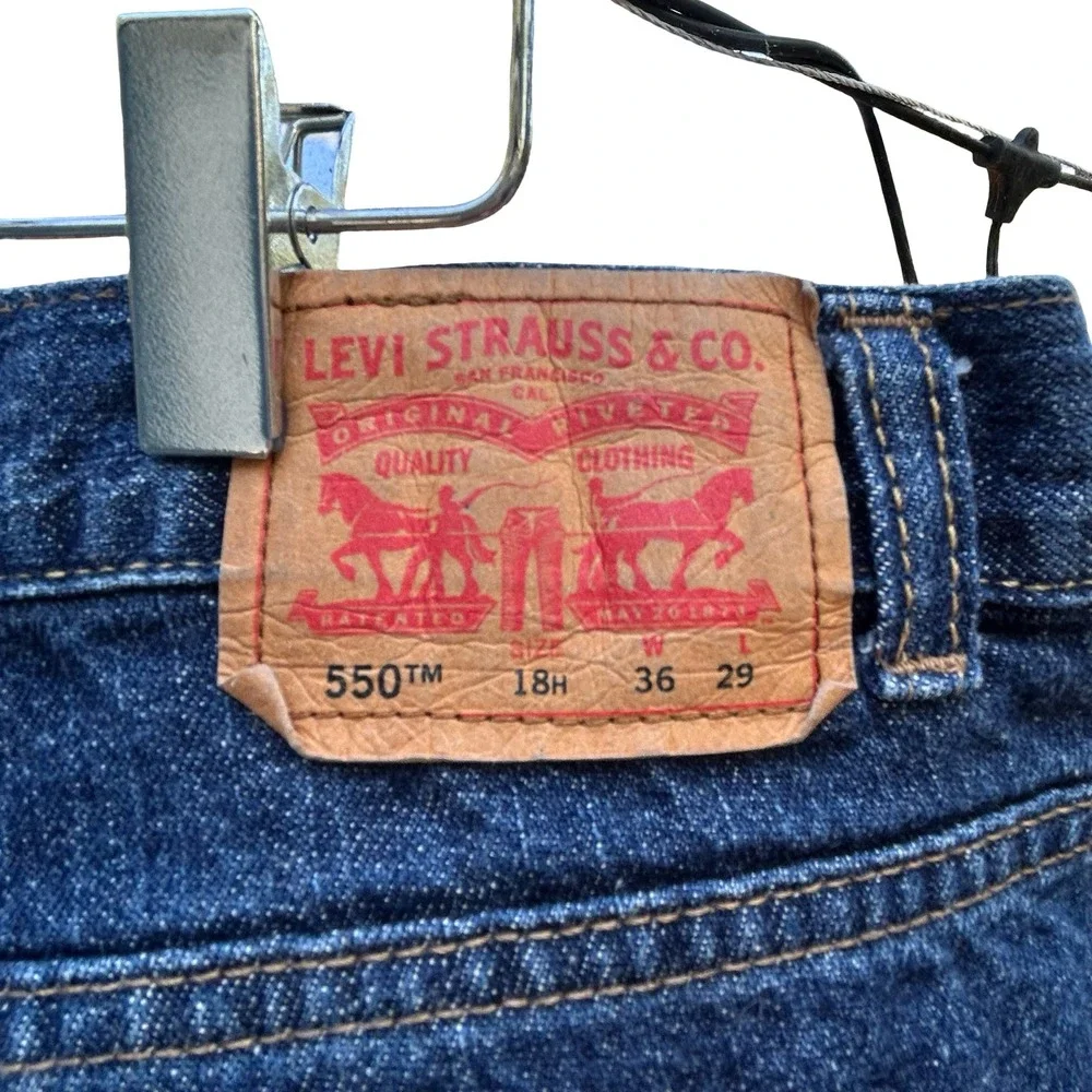 Levis 550 Relaxed Fit Jeans Men 36x29 Dark Wash Blue Straight Leg Denim 5550-259